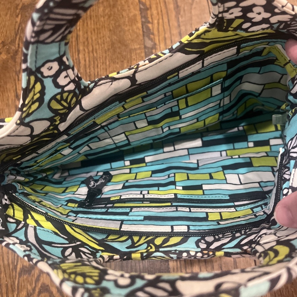 Vera Bradley Abby Purse Handbag Satchel Island Blooms Aqua Blue Floral RETIRED - Picture 4 of 8